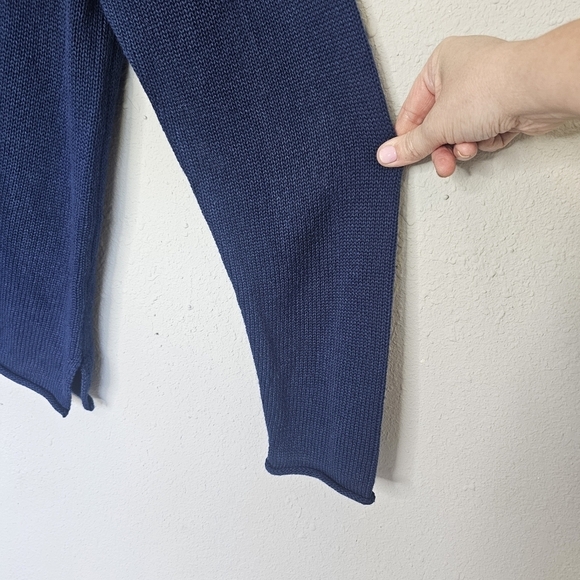 Marled Reunited L Sweater Slits Pullover Red USA‎ Embroidery Navy Blue - Picture 7 of 13